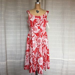 Bandolino Cotton Flame Orange Sun Blossom Dress